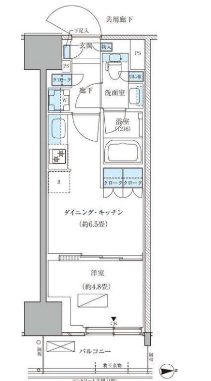 パークアクシス品川天王洲アイル　106号室　間取り