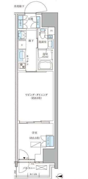 パークアクシス品川天王洲アイル　905号室　間取り