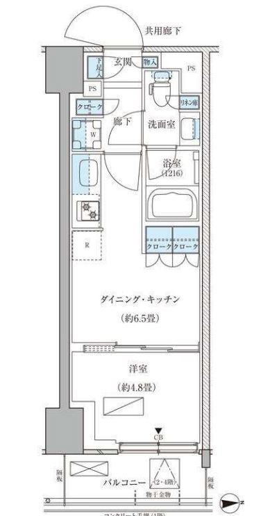 パークアクシス品川天王洲アイル　427号室　間取り