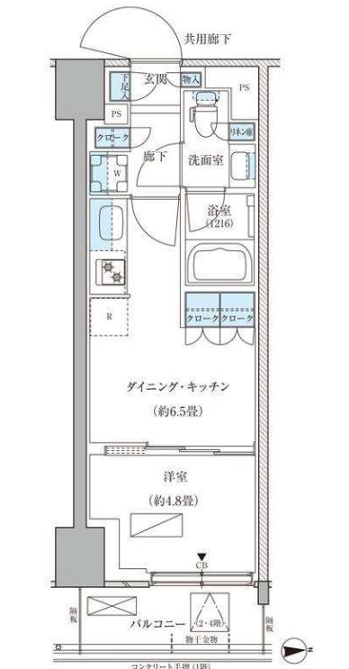 パークアクシス品川天王洲アイル　429号室　間取り