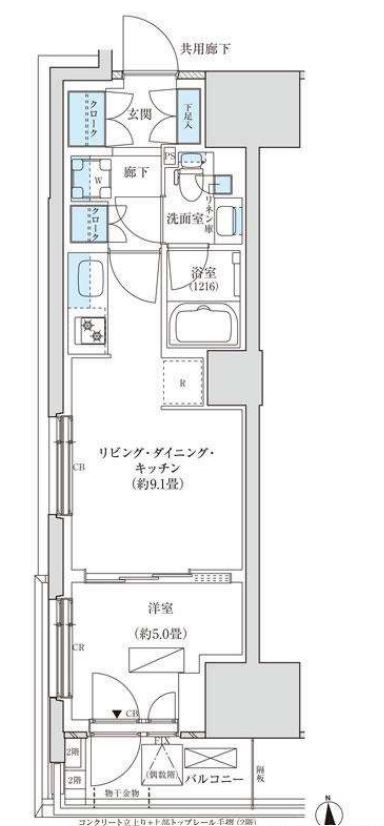 パークアクシス品川天王洲アイル　406号室　間取り