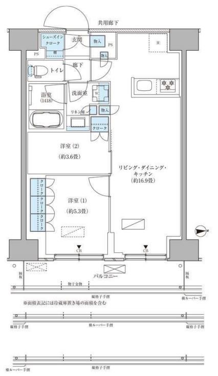 パークアクシス品川天王洲アイル　721号室　間取り