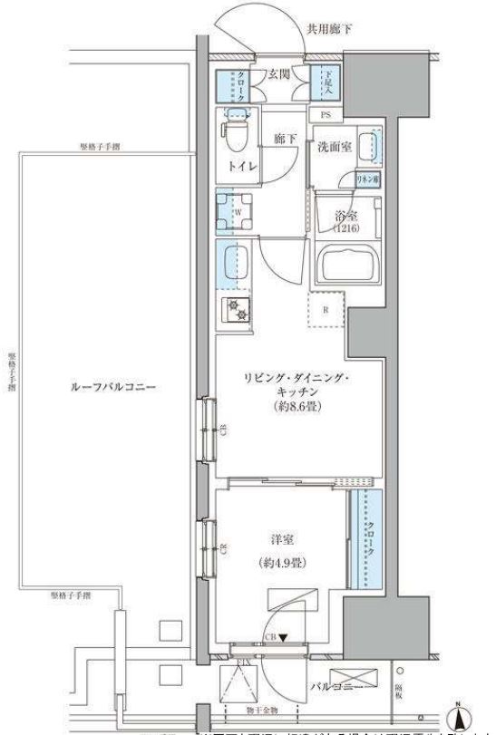パークアクシス品川天王洲アイル　1401号室　間取り