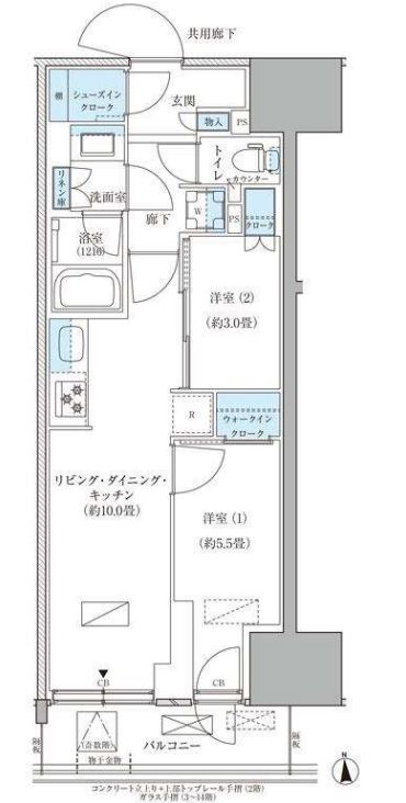 パークアクシス品川天王洲アイル　411号室　間取り