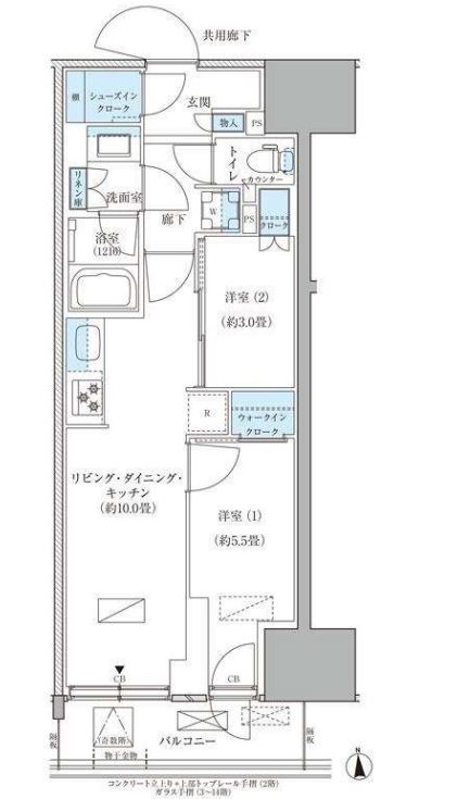 パークアクシス品川天王洲アイル　1404号室　間取り