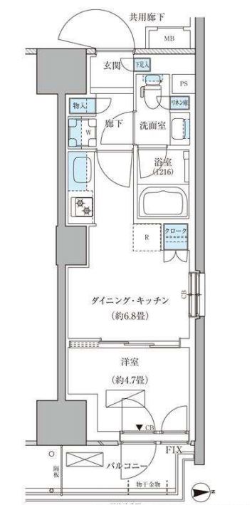 パークアクシス品川天王洲アイル　417号室　間取り
