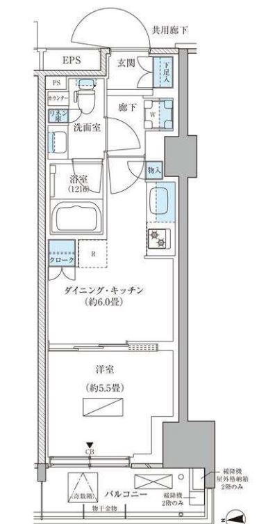 パークアクシス品川天王洲アイル　614号室　間取り