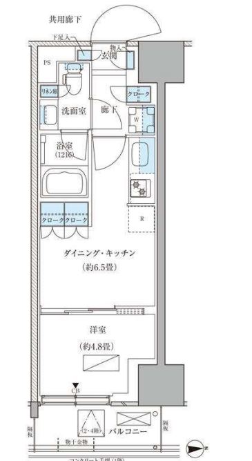 パークアクシス品川天王洲アイル　426号室　間取り