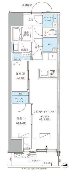パークアクシス品川天王洲アイル　502号室　間取り