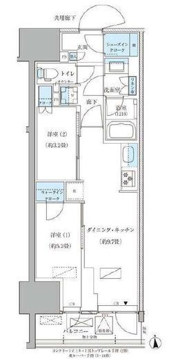 パークアクシス品川天王洲アイル　1010号室　間取り