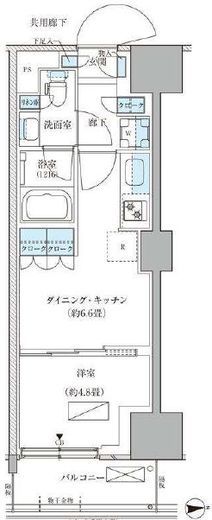パークアクシス品川天王洲アイル　105号室　間取り