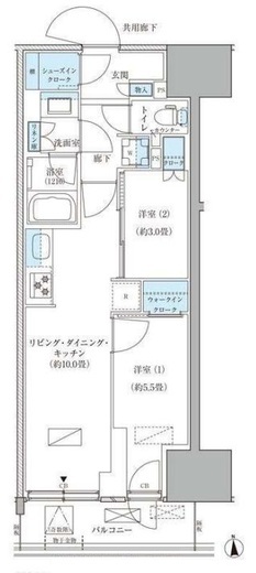 パークアクシス品川天王洲アイル　1208号室　間取り