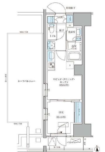 パークアクシス品川天王洲アイル　1401号室　間取り