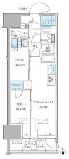 パークアクシス品川天王洲アイル　1403号室　間取り