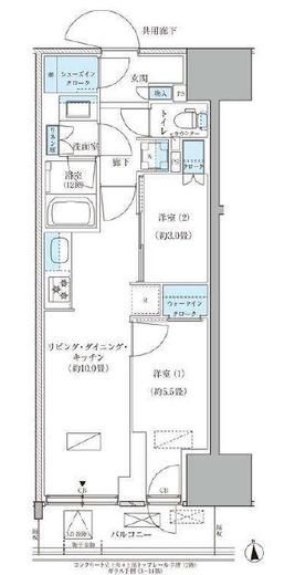 パークアクシス品川天王洲アイル　1404号室　間取り