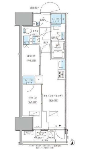 パークアクシス品川天王洲アイル　310号室　間取り