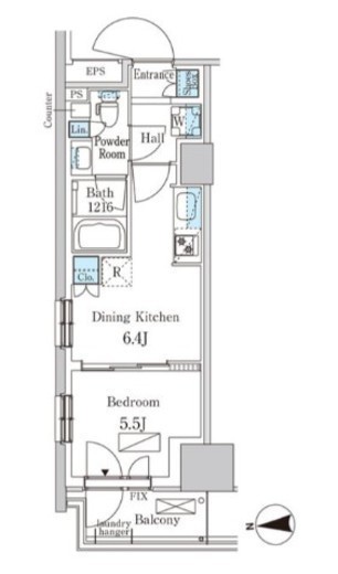 パークアクシス品川天王洲アイル　414号室　間取り