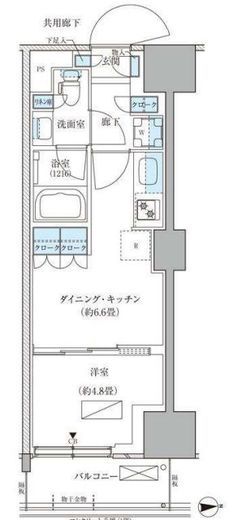 パークアクシス品川天王洲アイル　422号室　間取り