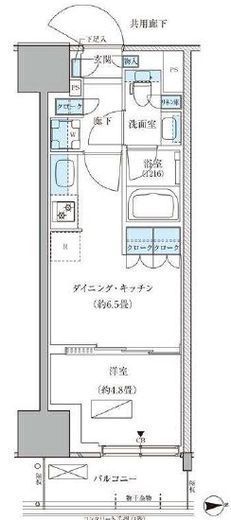 パークアクシス品川天王洲アイル　423号室　間取り