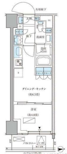 パークアクシス品川天王洲アイル　427号室　間取り