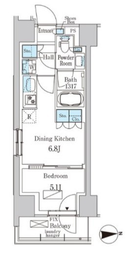 パークアクシス品川天王洲アイル　530号室　間取り