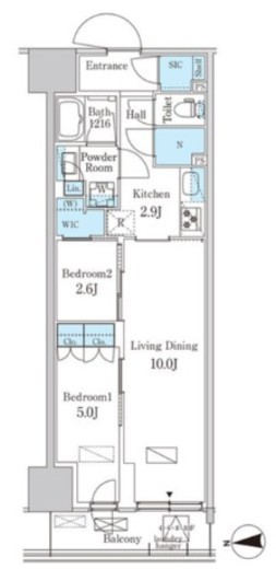 パークアクシス品川天王洲アイル　604号室　間取り
