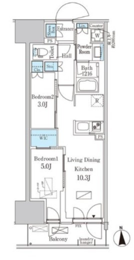 パークアクシス品川天王洲アイル　612号室　間取り