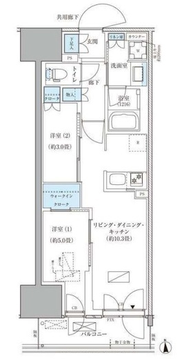 パークアクシス品川天王洲アイル　812号室　間取り