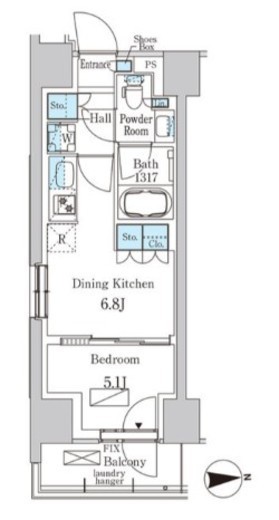 パークアクシス品川天王洲アイル　819号室　間取り