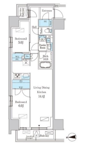 パークアクシス品川天王洲アイル　901号室　間取り