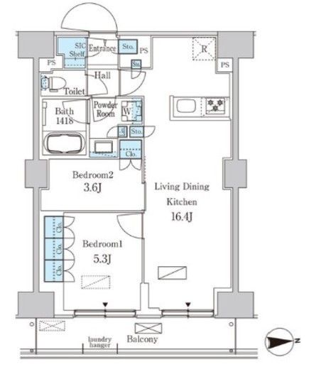 パークアクシス品川天王洲アイル　719号室　間取り