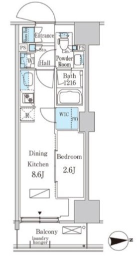 パークアクシス品川天王洲アイル　620号室　間取り
