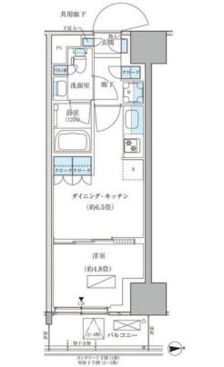 パークアクシス品川天王洲アイル　226号室　間取り