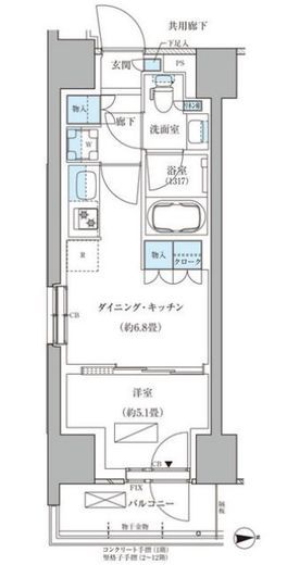 パークアクシス品川天王洲アイル　230号室　間取り
