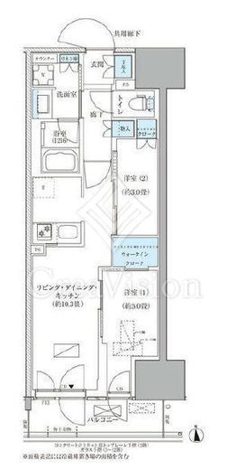 パークアクシス品川天王洲アイル　1107号室　間取り