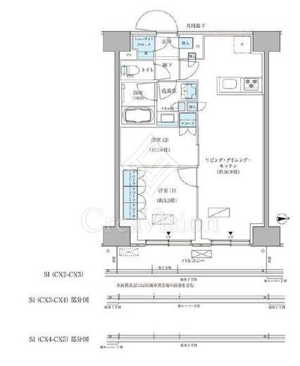 パークアクシス品川天王洲アイル　628号室　間取り