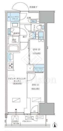 パークアクシス品川天王洲アイル　711号室　間取り