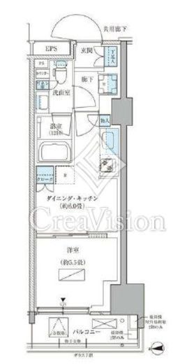 パークアクシス品川天王洲アイル　714号室　間取り