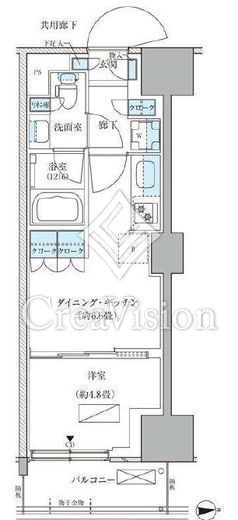 パークアクシス品川天王洲アイル　622号室　間取り