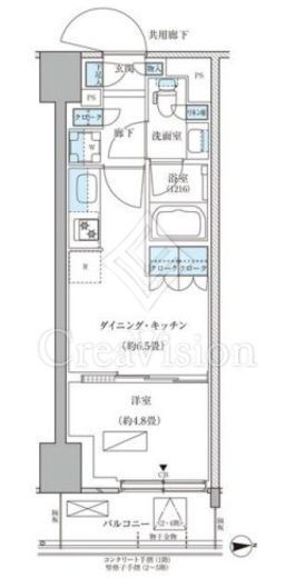 パークアクシス品川天王洲アイル　627号室　間取り