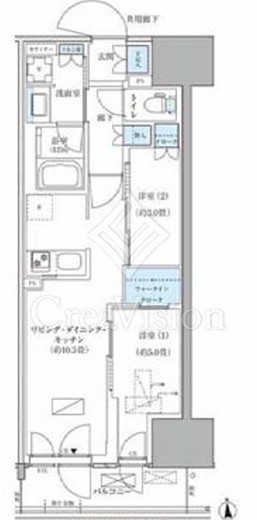 パークアクシス品川天王洲アイル　508号室　間取り