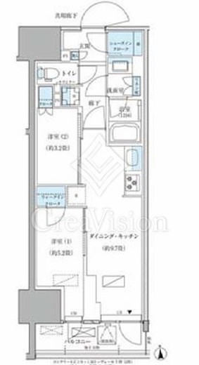 パークアクシス品川天王洲アイル　510号室　間取り
