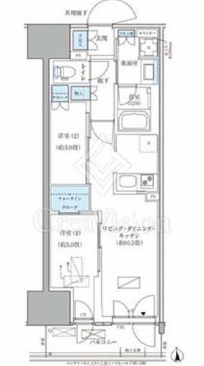 パークアクシス品川天王洲アイル　512号室　間取り