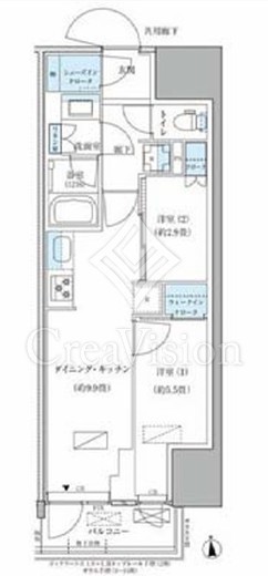 パークアクシス品川天王洲アイル　713号室　間取り