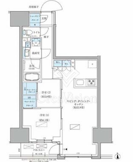 パークアクシス品川天王洲アイル　909号室　間取り