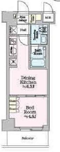 ONE ROOF RESIDENCE KAMEIDO (ワンルーフレジデンス亀戸)　307号室　間取り