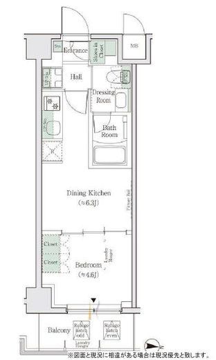 ONE ROOF RESIDENCE KAMEIDO (ワンルーフレジデンス亀戸)　407号室　間取り