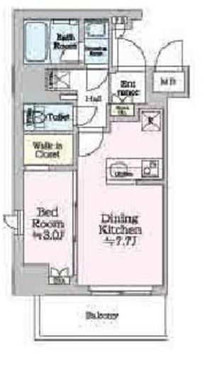 ONE ROOF RESIDENCE KAMEIDO (ワンルーフレジデンス亀戸)　701号室　間取り