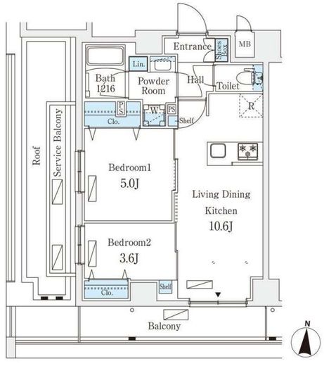 リテラス住吉　802号室　間取り
