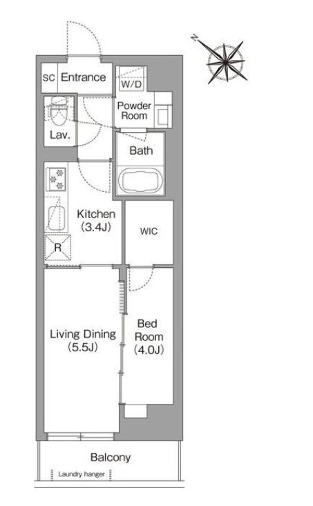 コンフォリア・リヴ豊洲キャナル　602号室　間取り